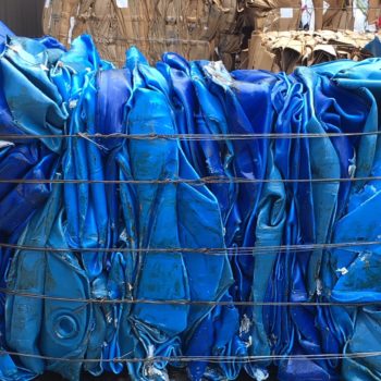 Blue poly drum recycling